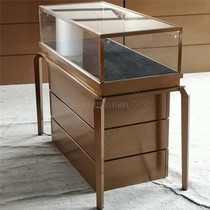  Jewelry display cabinet Jewelry counter Jewelry display cabinet custom stainless steel brushed commercial booth metal shelf custom