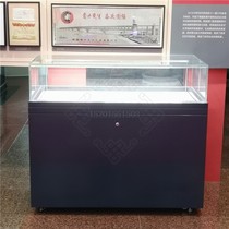 Antique counter Cultural relics display cabinet Hydraulic lifting door Museum display cabinet custom text play calligraphy and painting old object booth