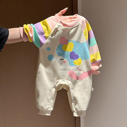 Baby Princess Clothes Super Cute Spring & Fall One-piece Sweatshirt Girl Baby Cute Western-style Spring Long sleeves Single Layer Outfit