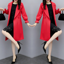 Wind clothes in womens clothes Long paragraph 2021 Spring and autumn new large coat Han version Thin Temperament 100 Hitch Popular Little Subcoat