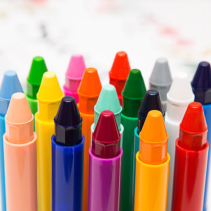 AMOS韩国进口儿童蜡笔安全无毒可水洗宝宝画画小学生涂色套装彩笔彩色旋转24色幼儿园涂鸦水溶性炫彩棒油画棒