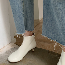 Giant Softly Comfortable South Korea Short Boots Girl Spring Autumn Single Boots Genuine Leather Eva Head Cute Fine Heel Ankle Boots Cat Heel High Heel Shoes