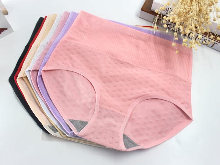 5 包邮 2 feet 3-3 feet 1 size lớn nữ rắn màu eo cao bụng thoáng khí hông cotton tam giác nhiều màu N3 đồ lót triumph