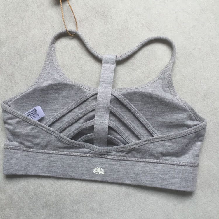 75B với áo ngực bằng vải cotton thể thao dây đeo nữ vest yoga cỡ lớn không có vòng thép vận chuyển 60 - Đồ lót thể thao quần áo tập gym nữ