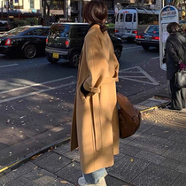 Double face cashmere big coat woman mid-length 2024 new high end 100 pure wool small subhumpy coat winter