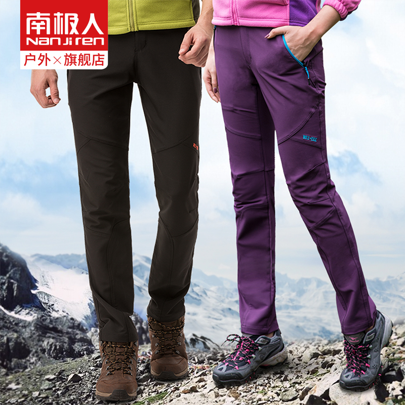 Antarctic outdoor stormtrooper pants female male soft shell waterproof velvet thickened autumn and winter warm windproof and cold mountaineering pants