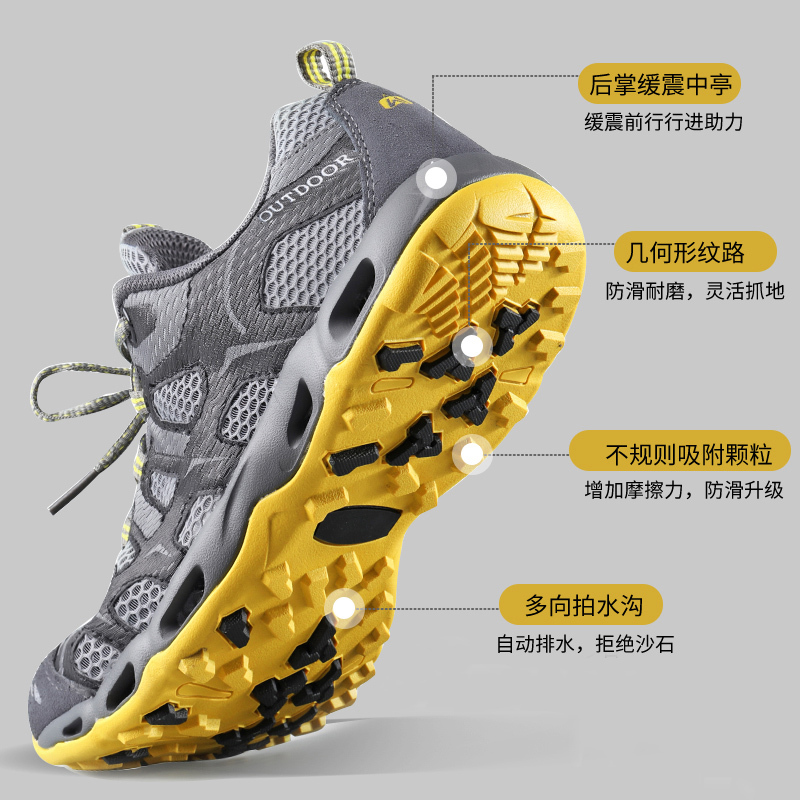 Men's Breathable, Non-Slip, Quick-Drying Summer Outdoor Hiking Shoes, Fishing Wading Shoes, Creek Hiking Beach Shoes Men's Breathable, Non-Slip, Quick-Drying Summer Outdoor Hiking Shoes, Fishing Wading Shoes, Creek Hiking Beach Shoes