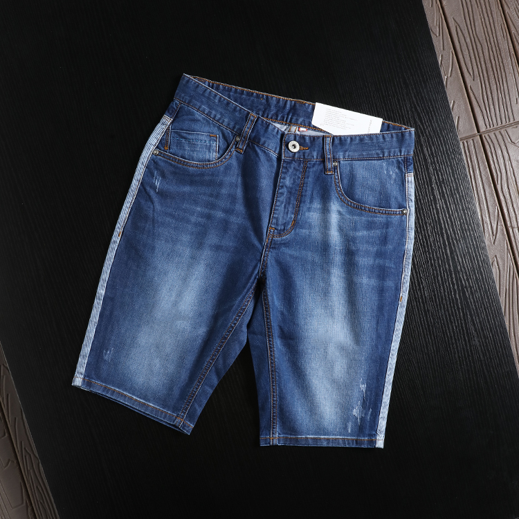Đuôi trong nước duy nhất cắt nhãn mùa hè phần mỏng quần jean nam quần jeans năm quần giản dị ống túm quần của nam giới phong cách ăn mặc nam