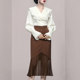 Doll collar shirt long-sleeved + fishtail skirt autumn and winter two-piece western style commuter women's light familiar suit 2022 new