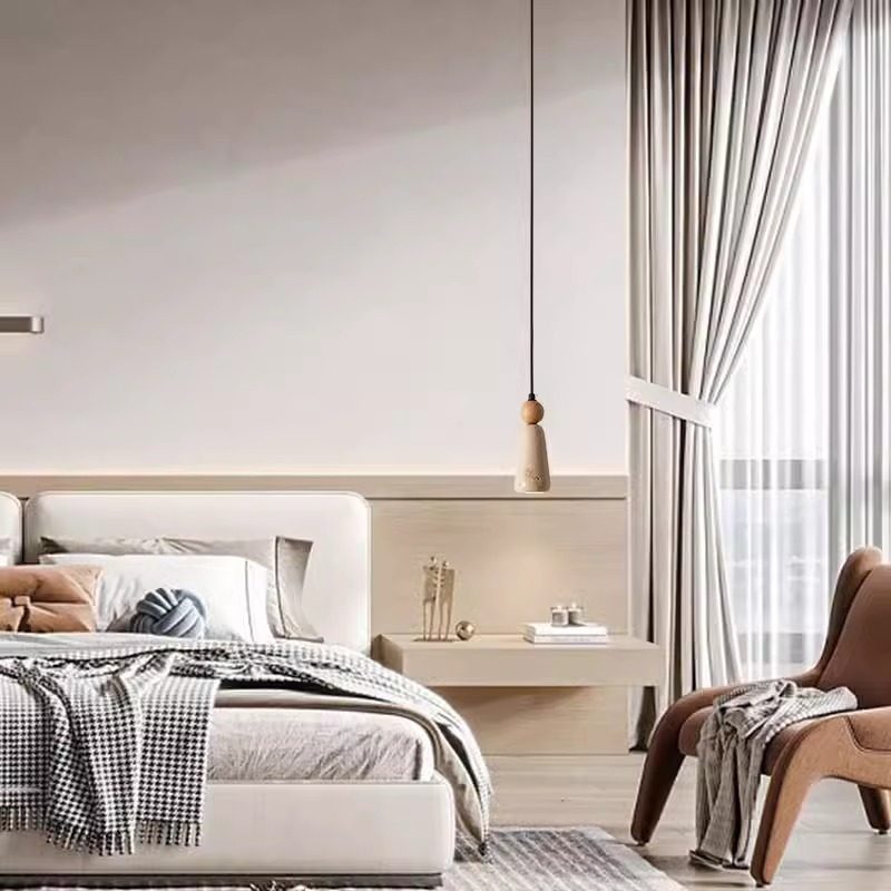 Medieval-Style Master Bedroom Bedside Chandelier, Yellow Travertine, Wabi-Sabi, Retro, High-End Feel for Guesthouses, Study, Living Room, Dining Room Lighting Fixtures