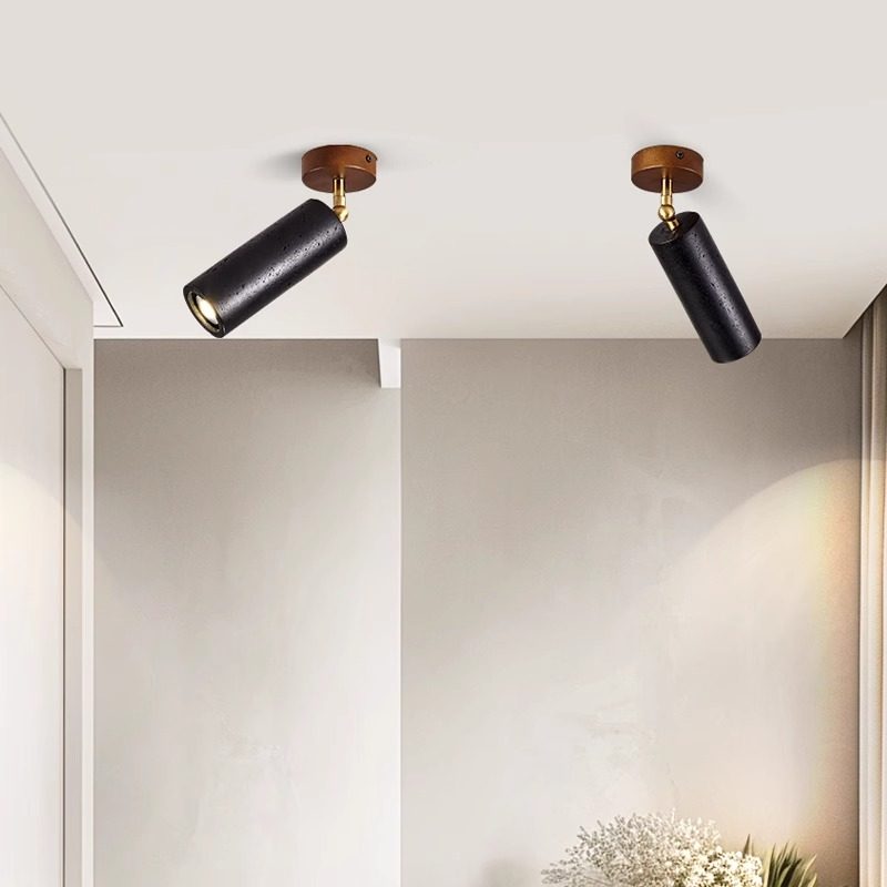 Japanese Wabi-Sabi Style Ceiling Lamp Yellow Travertine Designer Retro Personality Entryway Corridor Hallway Cloakroom Balcony Lamp