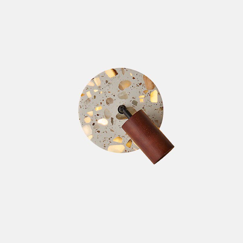 Medieval-Style Bedroom Bedside Wall Lamp with Switch, Luminous Stone, Rotating, Suitable for Living Room, Study, Background, Dining Room, Entryway Decorative Light