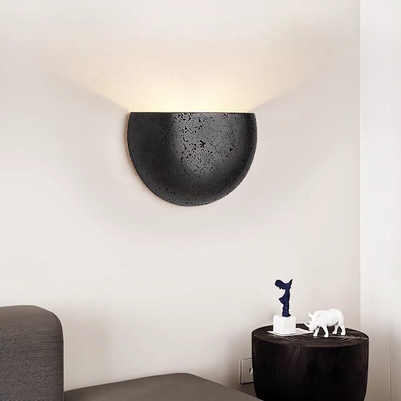 Black Hole Stone Vintage Retro Living Room Bedroom Bedside Wall Lamp Wabi-Sabi Niche Entryway Corridor Homestay Cafe Lighting Fixtures