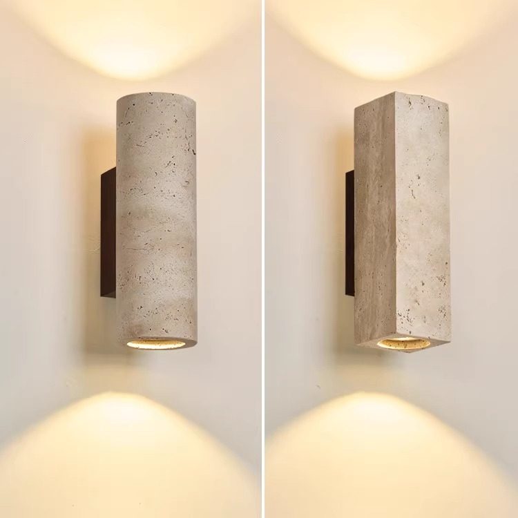 Vintage Wabi-Sabi Style Natural Yellow Travertine Wall Lamp Retro Homestay Living Room Bedroom Bedside Dining Room Corridor Ambiance Spotlight