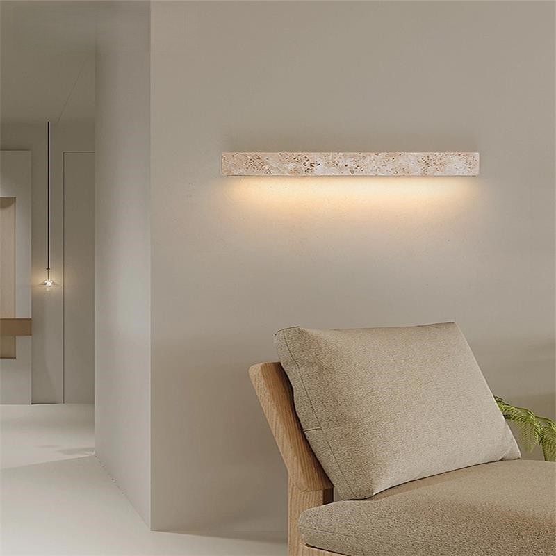 Vintage Wabi-Sabi Style Outdoor Yellow Travertine Villa Courtyard Balcony Waterproof Bedroom Bedside Entrance Door Wall Lamp