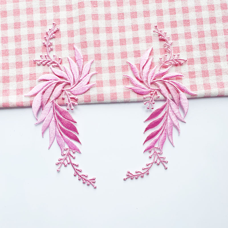 彩色树叶金线银线刺绣布贴，DIY旗袍汉服的点睛之笔？