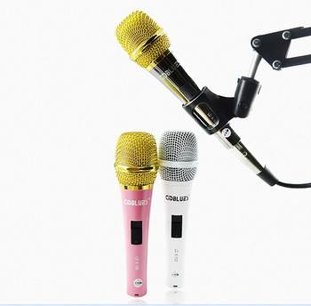 Cydblues/Creative Blue K-100 Condenser Microphone Blue Microphone Karaoke Set Handheld Condenser Microphone