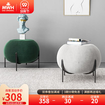 MWH man good home Nordic creative fabric low stool velvet sofa home stool simple modern shoe stool