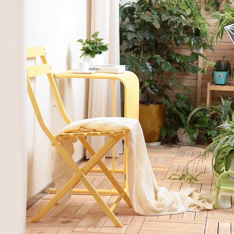 mwh man good family dining chair fashion minimalist iron art folding dining chair European style balcony casual chair iron bar metal chair