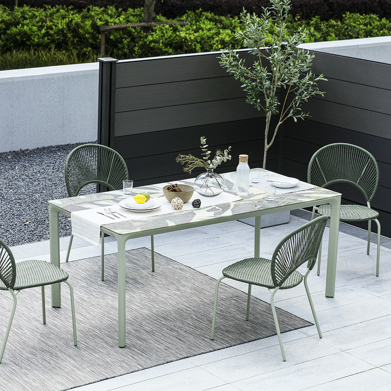 Nordic Outdoor Table And Chairs Patio Garden Open-air Waterproof Sunscreen Casual Vines Chair Balcony Net Red Coffee Dining Table And Chairs