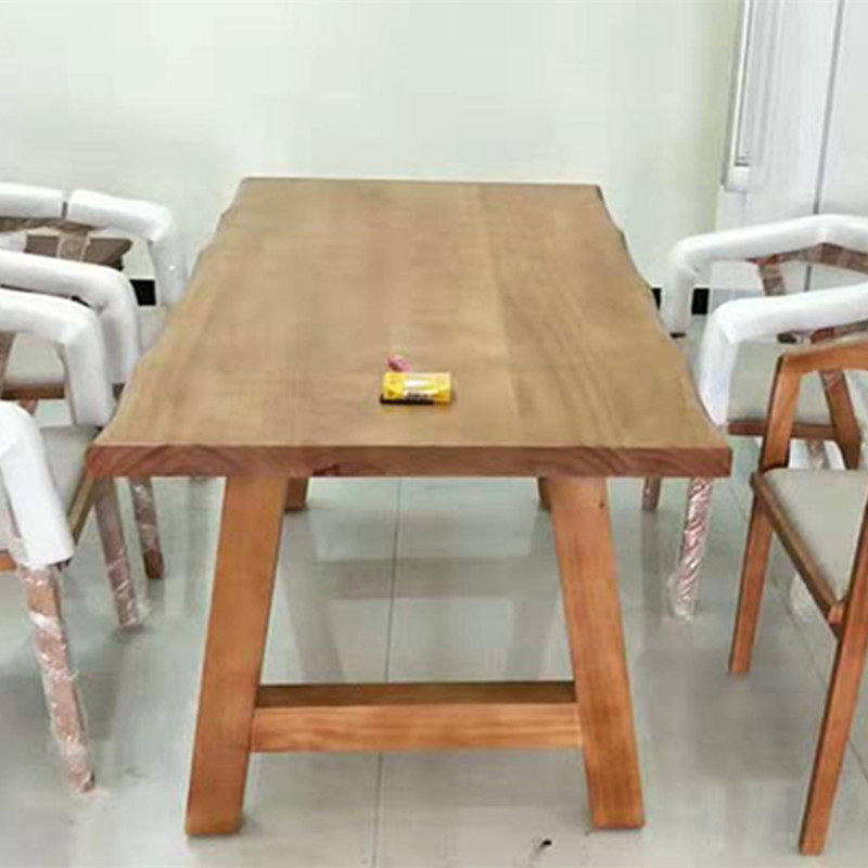 American furniture retro full solid wood table made of old rectangular log dining table and chairs combined multifunctional office desk