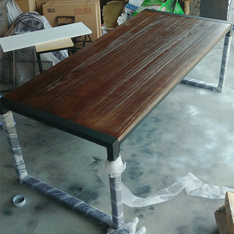Loft American Industrial Wind Solid Wood Conference Table Long Table Log Table Log Worktable Rectangular Iron Desk Chair