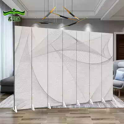 Screen partition living room European simple mobile folding compartment double-sided fabric simple modern bedroom shelter home