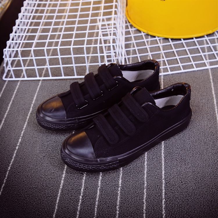 Giày vải nam Velcro Giày nam thấp để giúp giày trẻ màu trắng mới dính khóa giày thông thường của Hàn Quốc giày the thao nam hàng hiệu