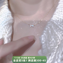 Firefly Well-behayly Mini Necklace Small Butterfly Knot Fine Pure Silver Necklace Collarbone Chain Brief Girl girl Summer