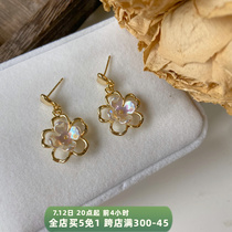 Flower Yin retro flower earrings Mosquito Coil Dish Without Pain Ear Clip Without Ear and Ear Accessories of the Girls Palace Storm New Tide