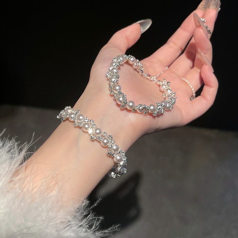 "Bright Moon" Shijia Pearl Beaded Bracelet Jewelry Accessory Birthday Gift Light Luxury Bracelet Simple and Elegant