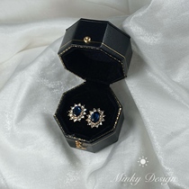 Blue Danube sapphire earrings earrings simple cold wind haze blue earrings exquisite small women