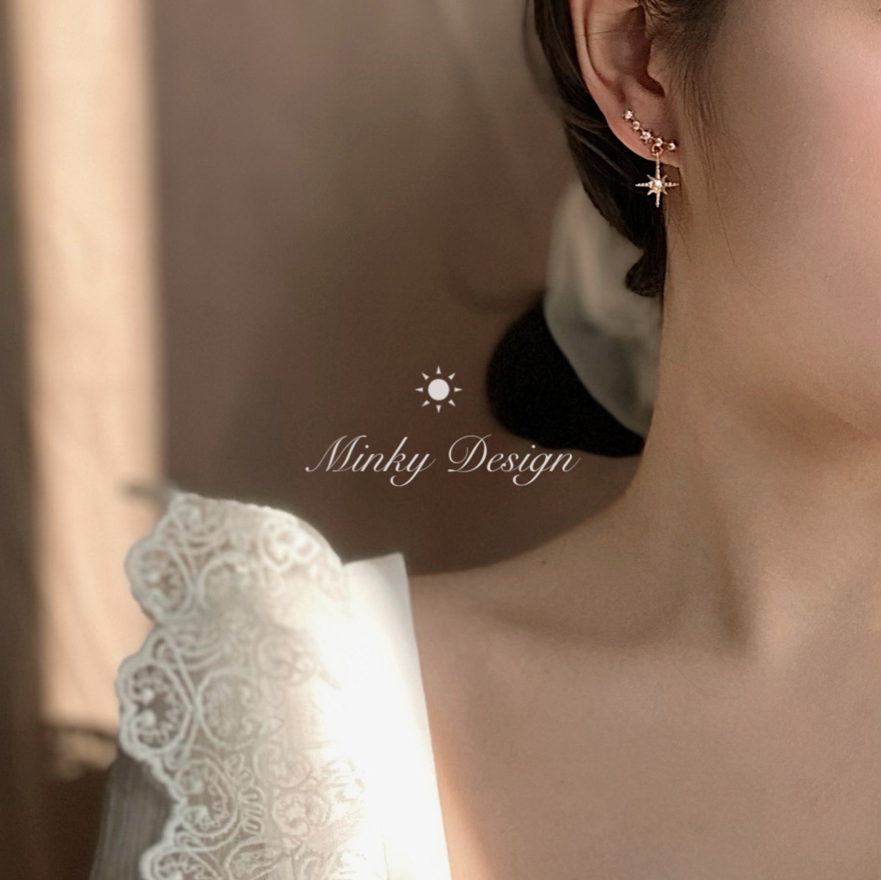 The Star Star Six - manifold mosquito incense dish ear hole female ear - nails minimal earrings fine autumn winter