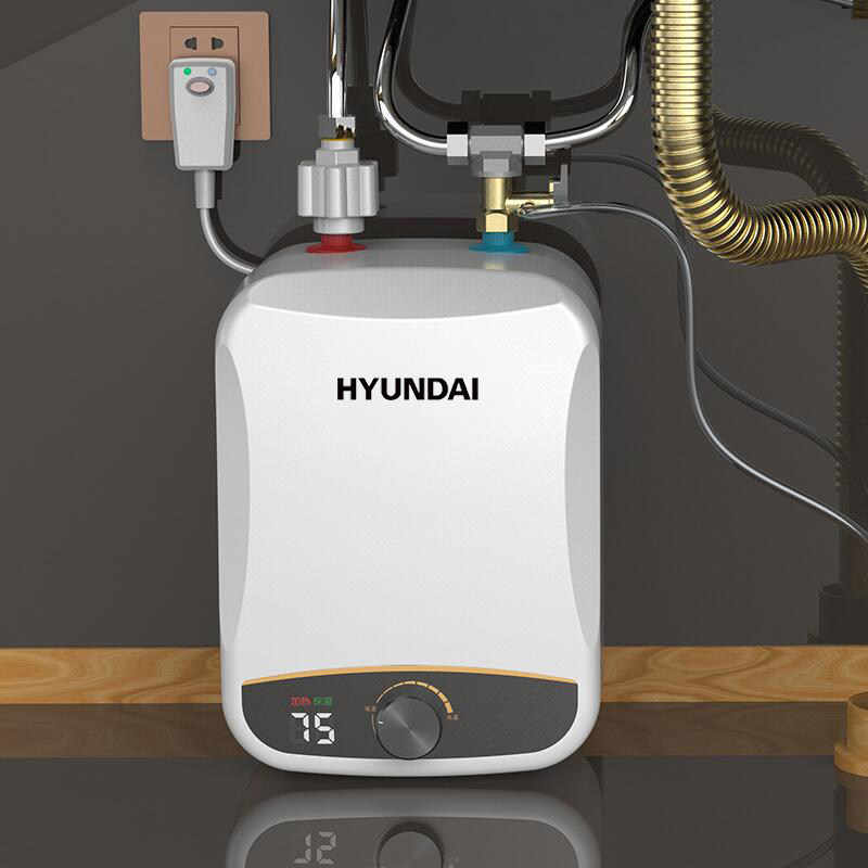 South Korea HYUNDAI water storage type small kitchen treasure household small electric water heater kitchen that is hot water treasure under the water