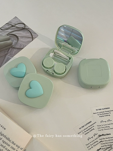 Брендовые невидимые очки, маленькая банка для хранения, герметическая коробка, милое зеркало, простой и элегантный дизайн