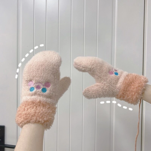 Утепленные милые перчатки, без пальцев