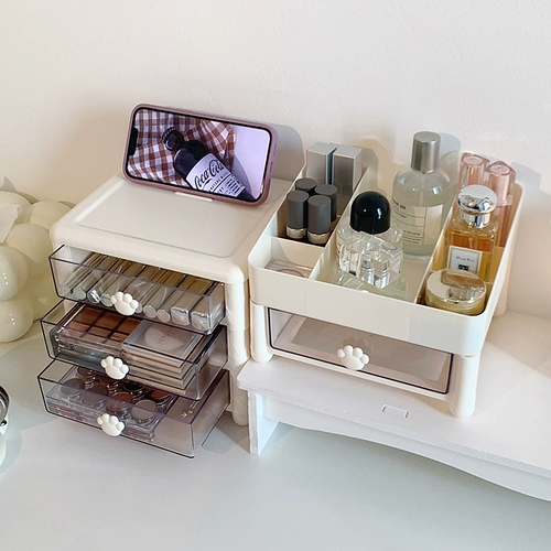Ящик для хранения корейской косметики, настольный туалетный столик, ящик для продуктов по уходу за кожей, милый студенческий стеллаж для хранения в общежитии, маленький