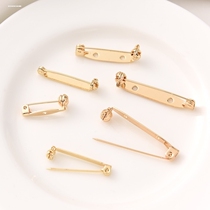 Metal safety pin copper rotating lock brooch diy badge corsage with hole base handmade jewelry accessories