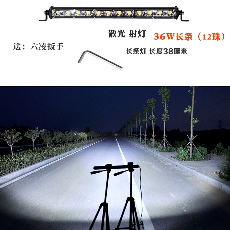 Đèn chiếu sáng ô tô lưới đèn chiếu sáng hàng đơn siêu mỏng dải đèn LED 12V24V off-road thanh phía trước ánh sáng ánh sáng mạnh ánh sáng nhấp nháy hàn kính ô tô đèn led trần ô tô 