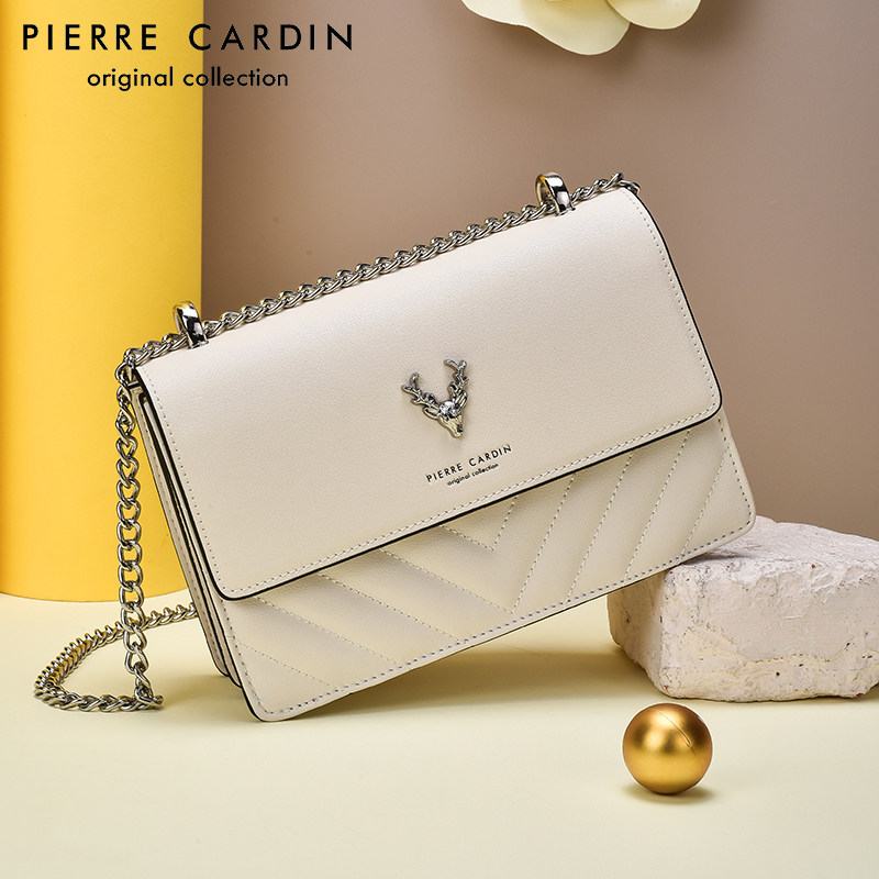 Сумки Pierre Cardin, сумки нового стиля, женская натуральная кожа, оригинальные брендовые сумки-мессенджеры на одно плечо, элитная легкая цепочка класса люкс
