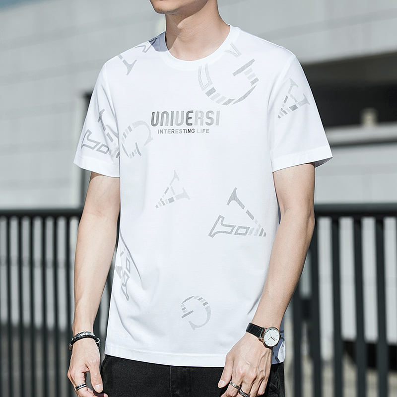 莱克茜男装短袖t恤2021夏季薄款中青年