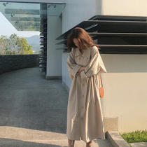 Spring dress 2021 New French female spring and autumn fried street temperament slim khaki