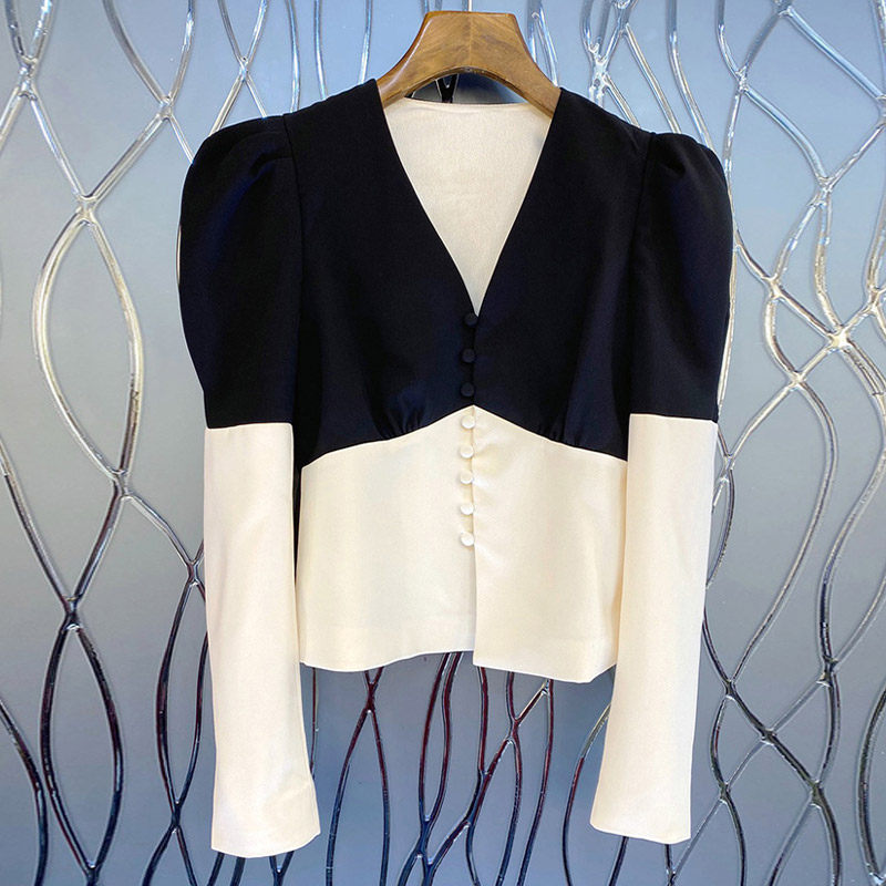 Autumn 2022 new French style retro high-quality white long-sleeved shirt female spring and autumn small short top