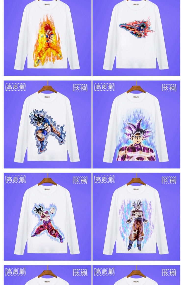 Dragon Ball Sun Wukong Dragon Ball Super Super Saiyan Nhật Bản Phim hoạt hình dài tay Áo thun Anime hình dán sticker
