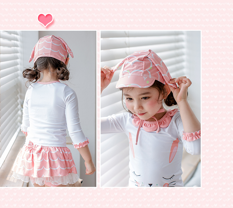Hàn Quốc ins gió trẻ em áo tắm cô gái chia hình hoạt hình váy thỏ áo tắm trẻ em quần áo trẻ em - Bộ đồ bơi của Kid đồ bơi dài tay cho bé gái