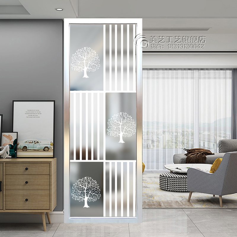 Modern living room art glass partition screen shower toilet frosted craft porch decoration modern custom painting