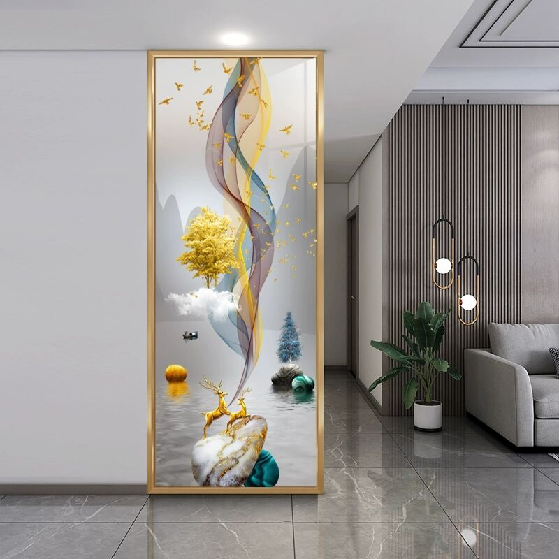 Nordic entry door porch partition decoration living room room home modern minimalist glass light luxury screen bedroom shelter