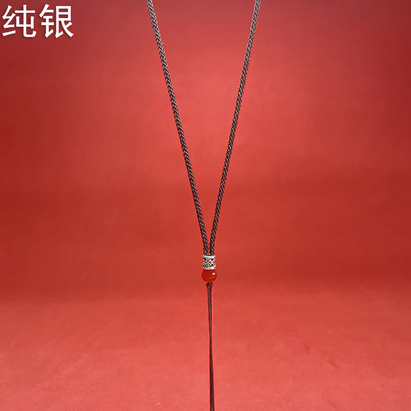 Handmade jade with chain jade pendant necklace rope pendant rope jade pendant lanyard jade pendant rope men and women pendant rope