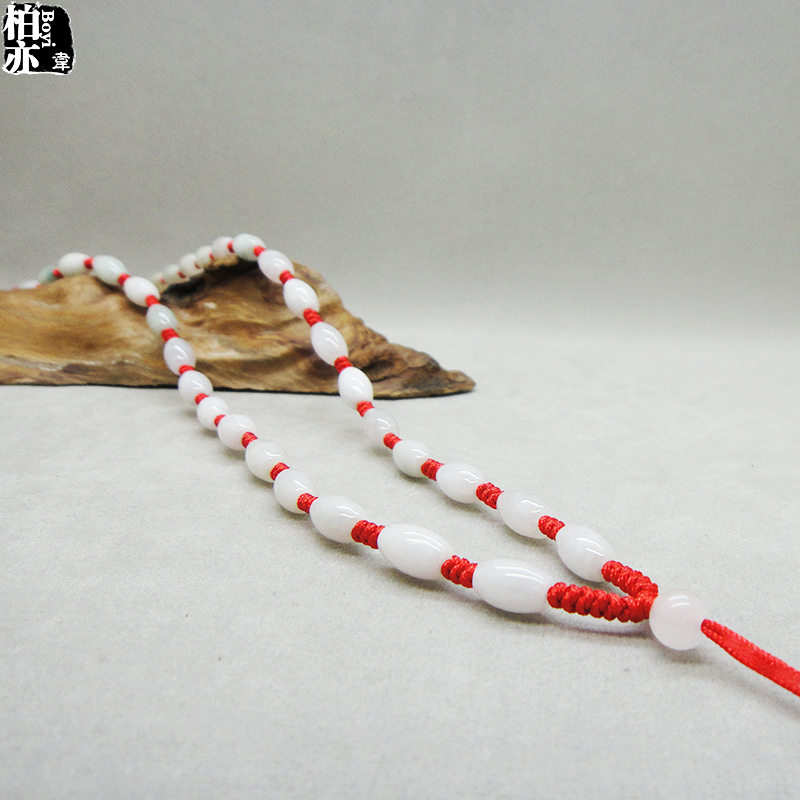 Natural Emerald High Stock Jade Pendant Necklace Rope Jade Jade Jade Pendant Pendant Pendant Hanging Rope Hand Woven Hanging Neck Pendant Rope