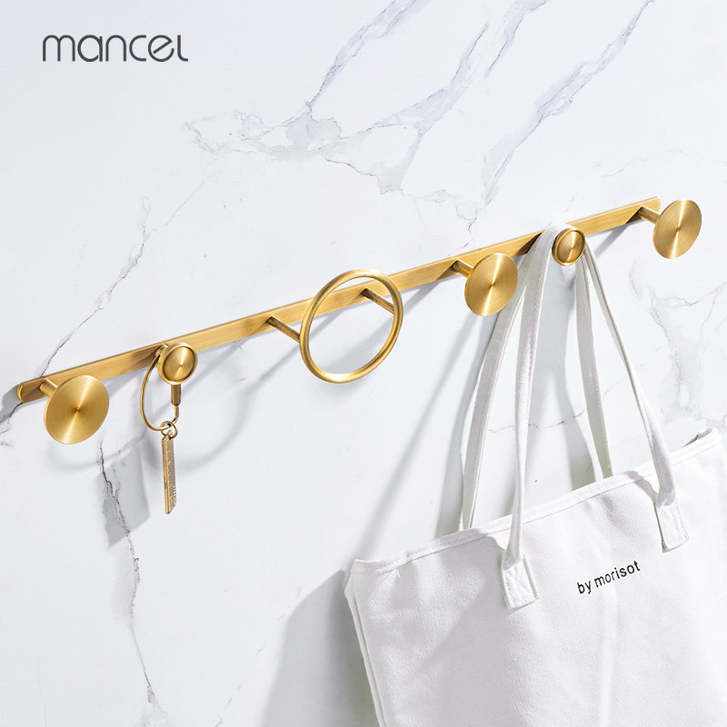 All copper wall hanging coat rack bedroom hanger light luxury clothes hook Wall coat hat hook hanging hook door back hook